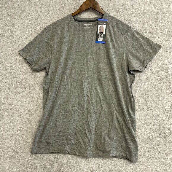 NEW Kenneth Cole Men's L Gray Stretch T-Shirt 4-Way Comfort Crew Neck Cotton - Picture 2 of 9